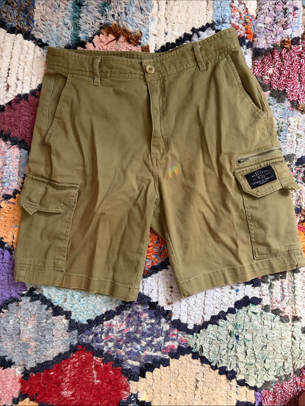 Tony Hawk Olive Green Cargo Shorts with Side Pockets